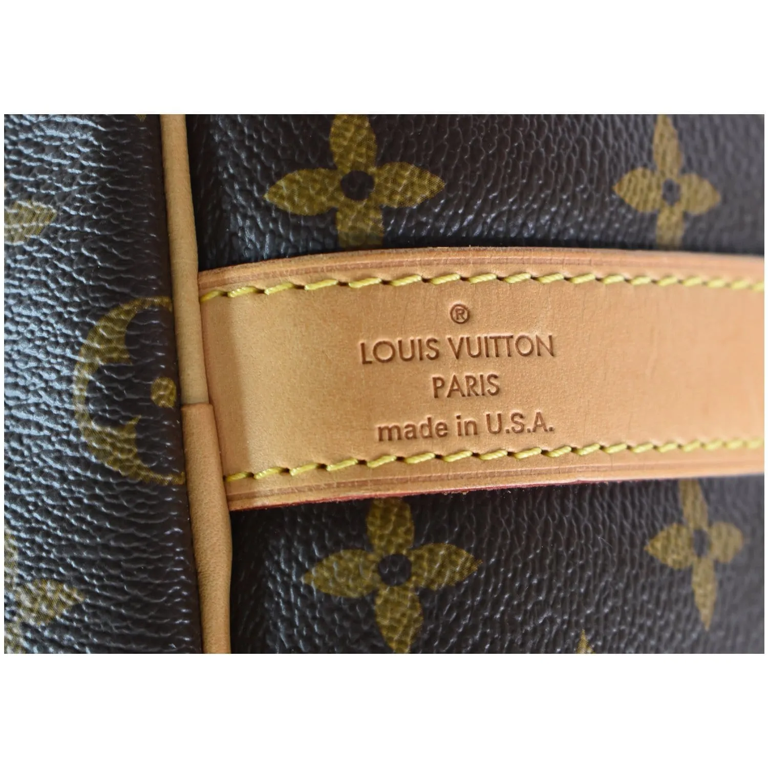 LOUIS VUITTON Keepall Bandouliere 55 Monogram Canvas Travel Bag Brown