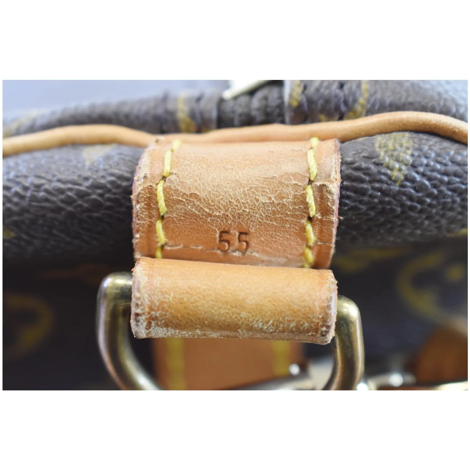 LOUIS VUITTON Keepall Bandouliere 55 Monogram Canvas Travel Bag Brown