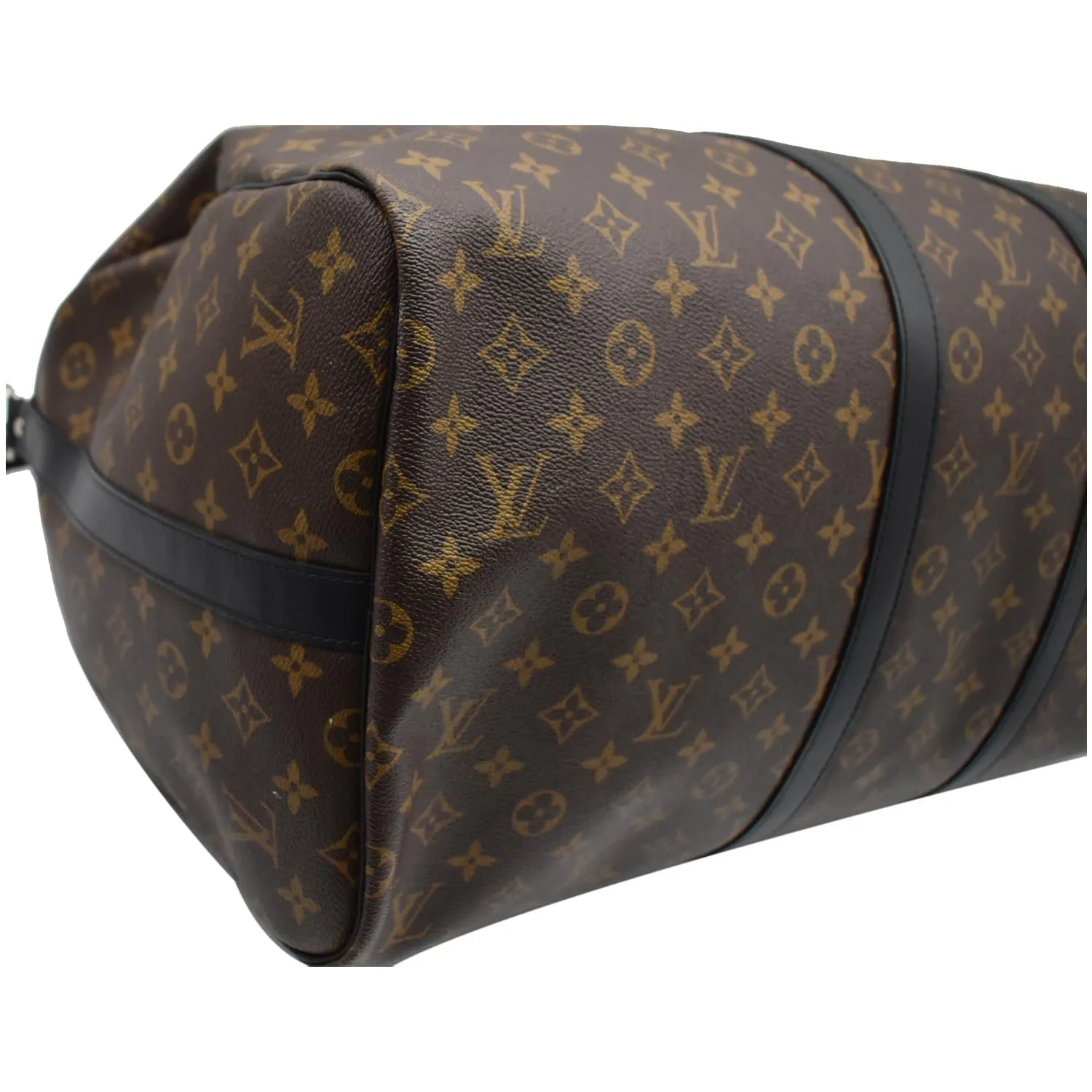 LOUIS VUITTON Keepall Bandouliere 55 Monogram Macassar Travel Bag Brown