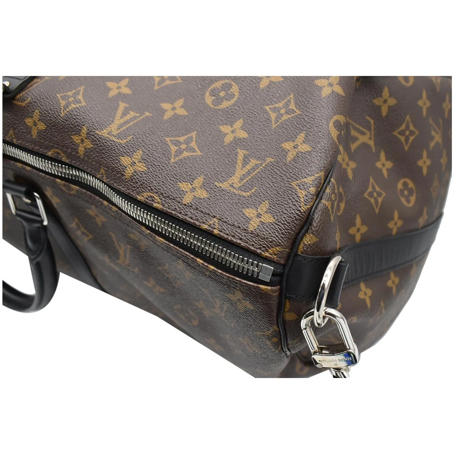 LOUIS VUITTON Keepall Bandouliere 55 Monogram Macassar Travel Bag Brown