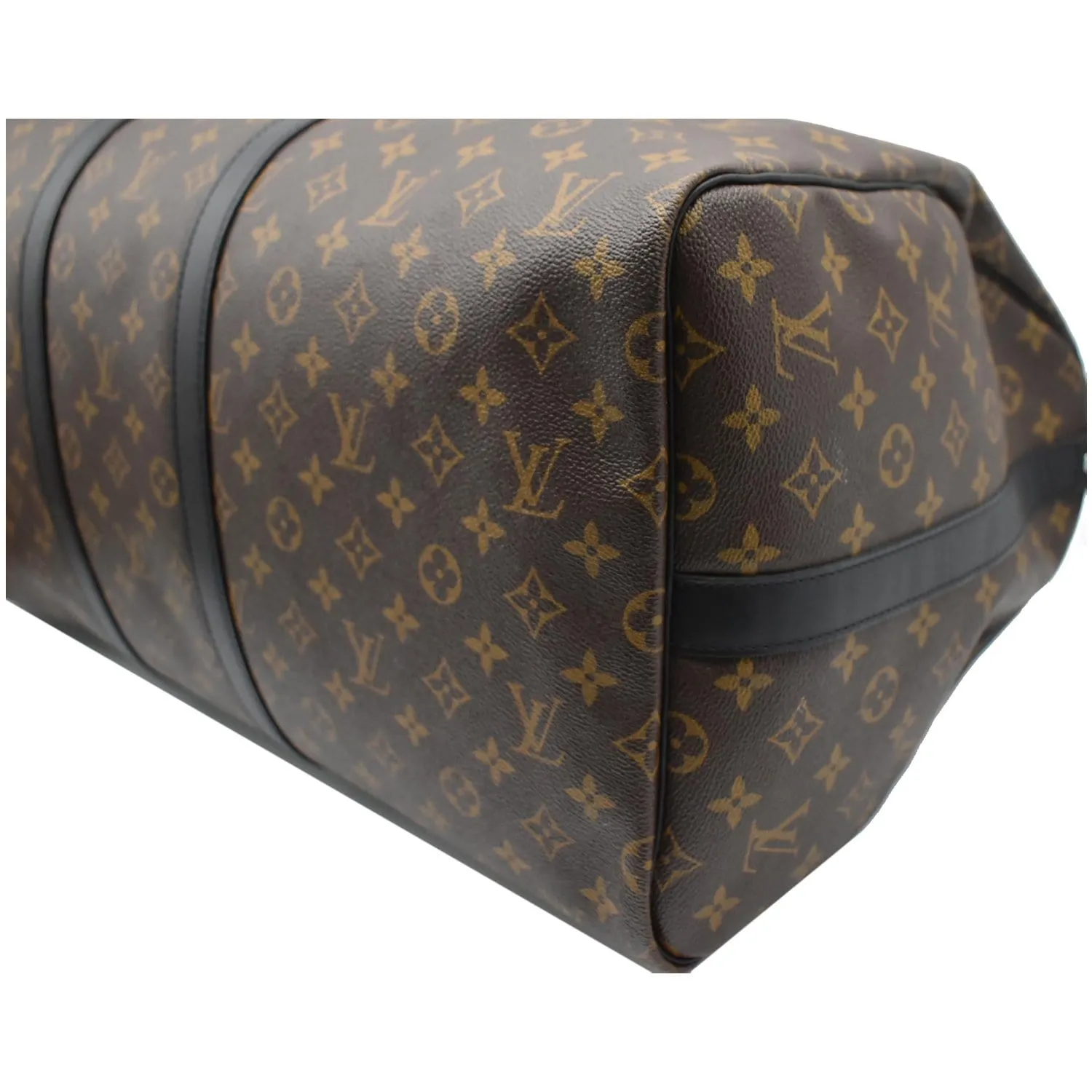 LOUIS VUITTON Keepall Bandouliere 55 Monogram Macassar Travel Bag Brown