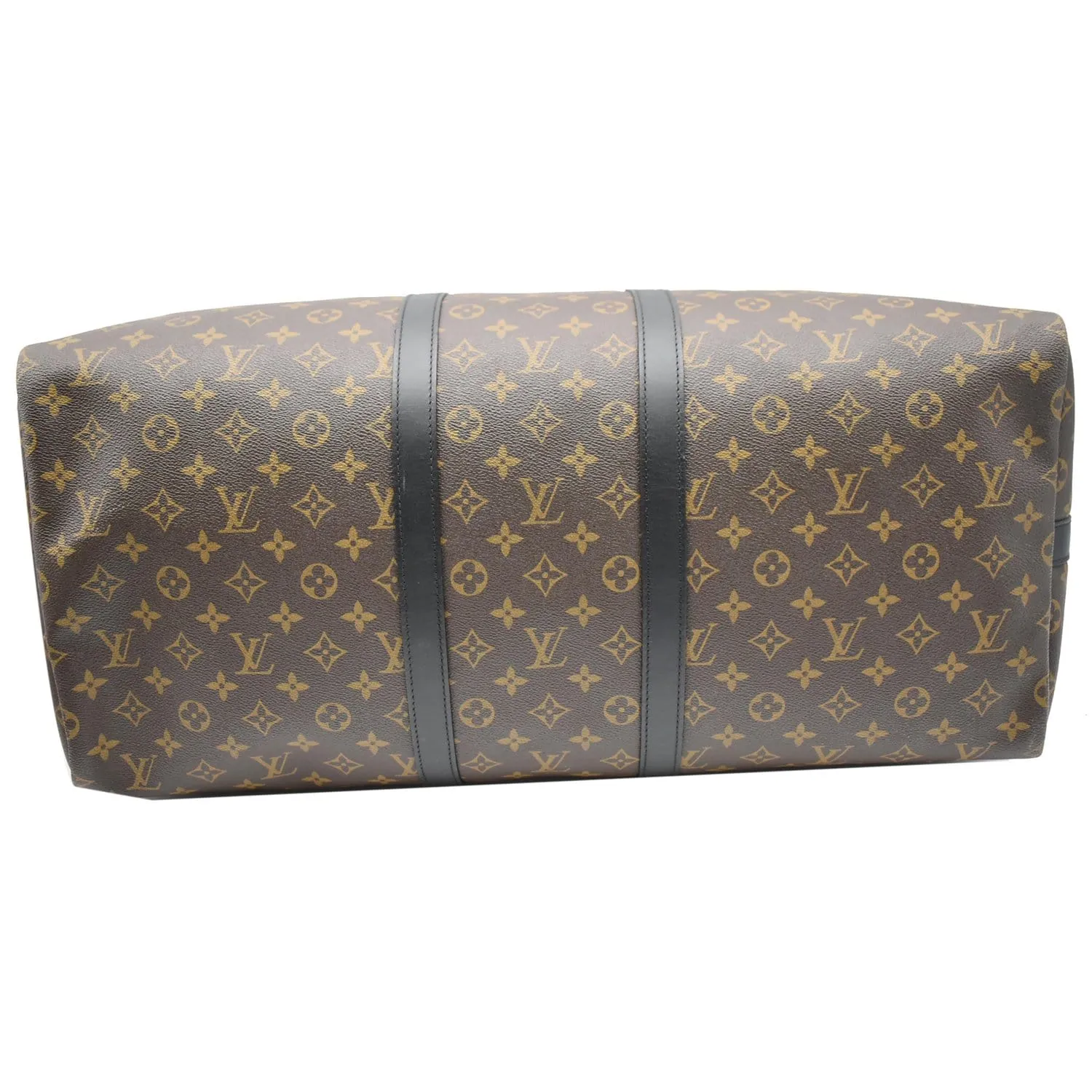 LOUIS VUITTON Keepall Bandouliere 55 Monogram Macassar Travel Bag Brown