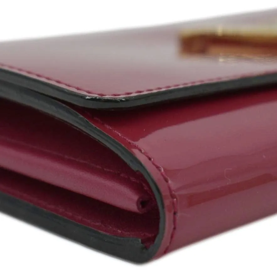 LOUIS VUITTON Louise Vernis Leather Long Wallet Red