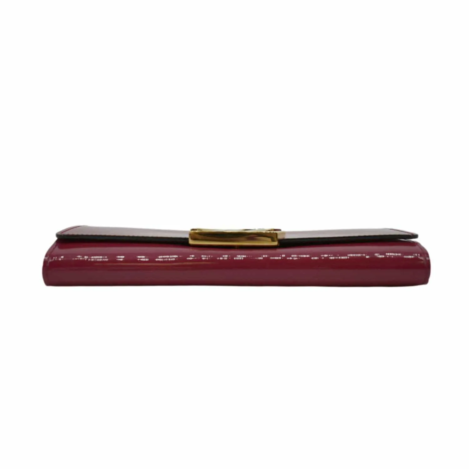 LOUIS VUITTON Louise Vernis Leather Long Wallet Red