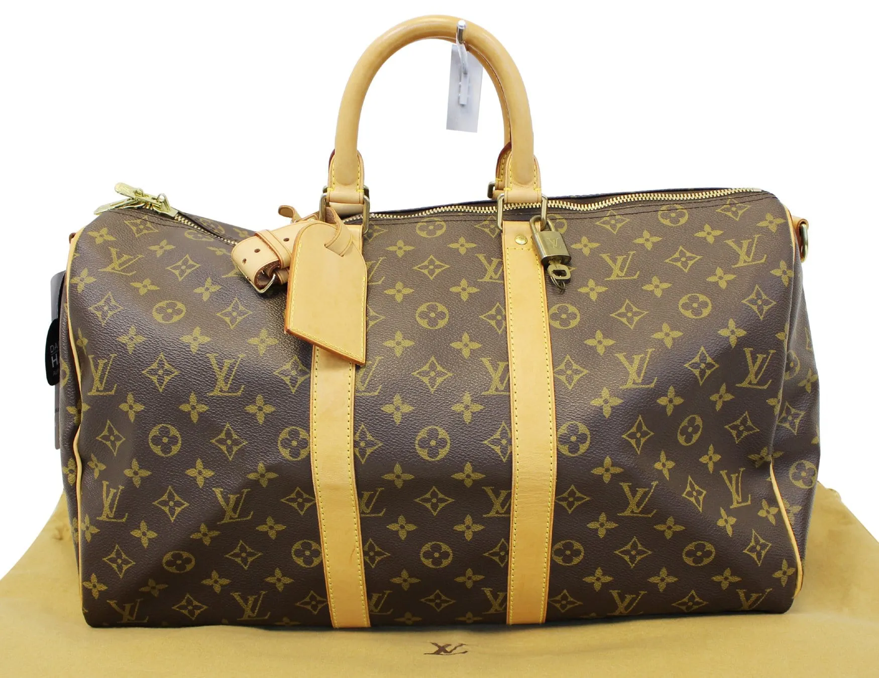 LOUIS VUITTON Monogram Keepall 45 Bandouliere Duffle Travel Bag