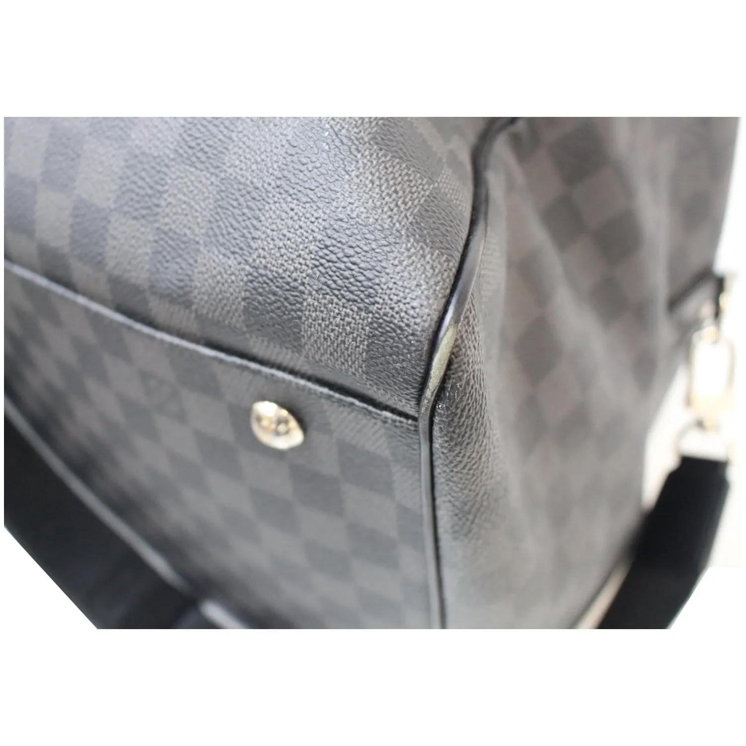 LOUIS VUITTON Roadster Damier Graphite Travel Bag Black