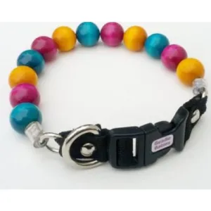Magenta, Turquoise and Yellow Bead Collar