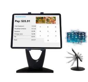 MAX SMART Large Tablet POS Stand, Rotating Commercial Tablet Stand, Swivel Base for Retail Kiosk Register Office Showcase Cashier and Business