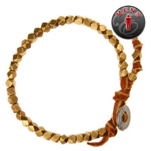Mens Elastic Bracelet with Semi Precious Russian Serpentine Stones and Faceted Bead