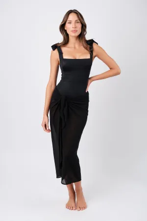 Midi Mesh Sarong BLACK