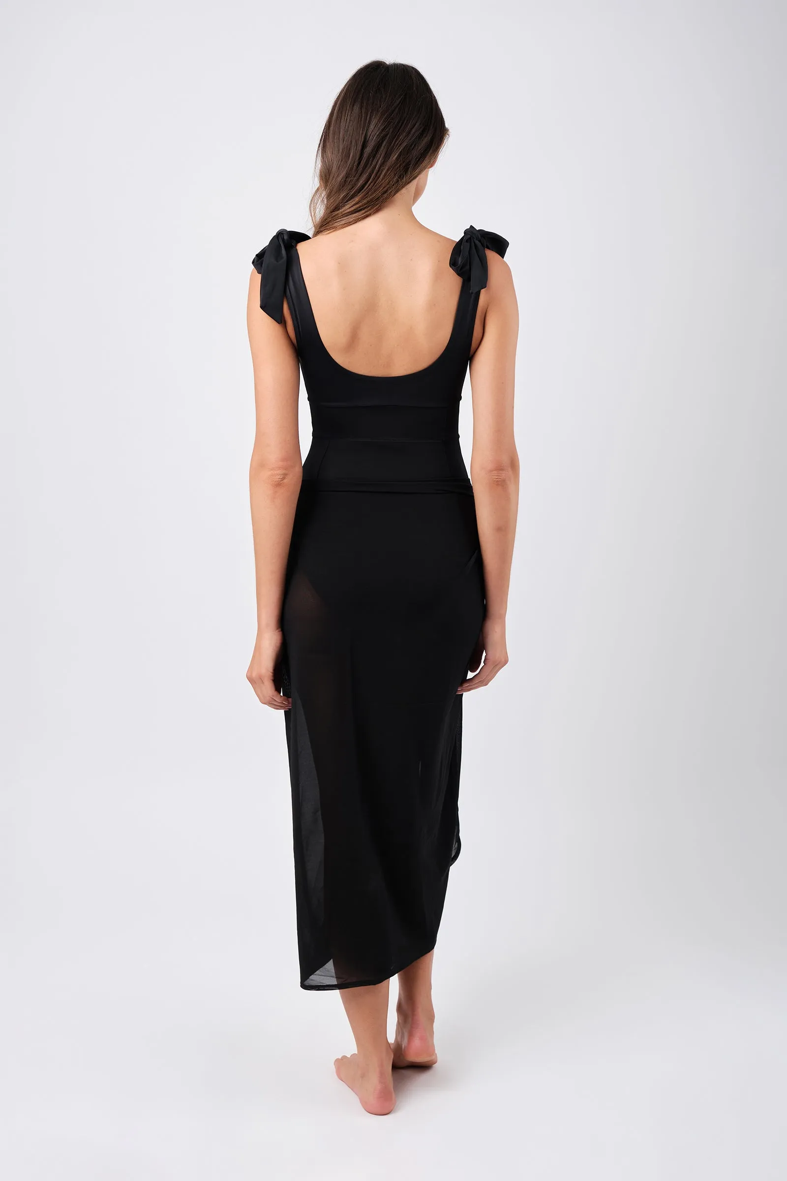 Midi Mesh Sarong BLACK