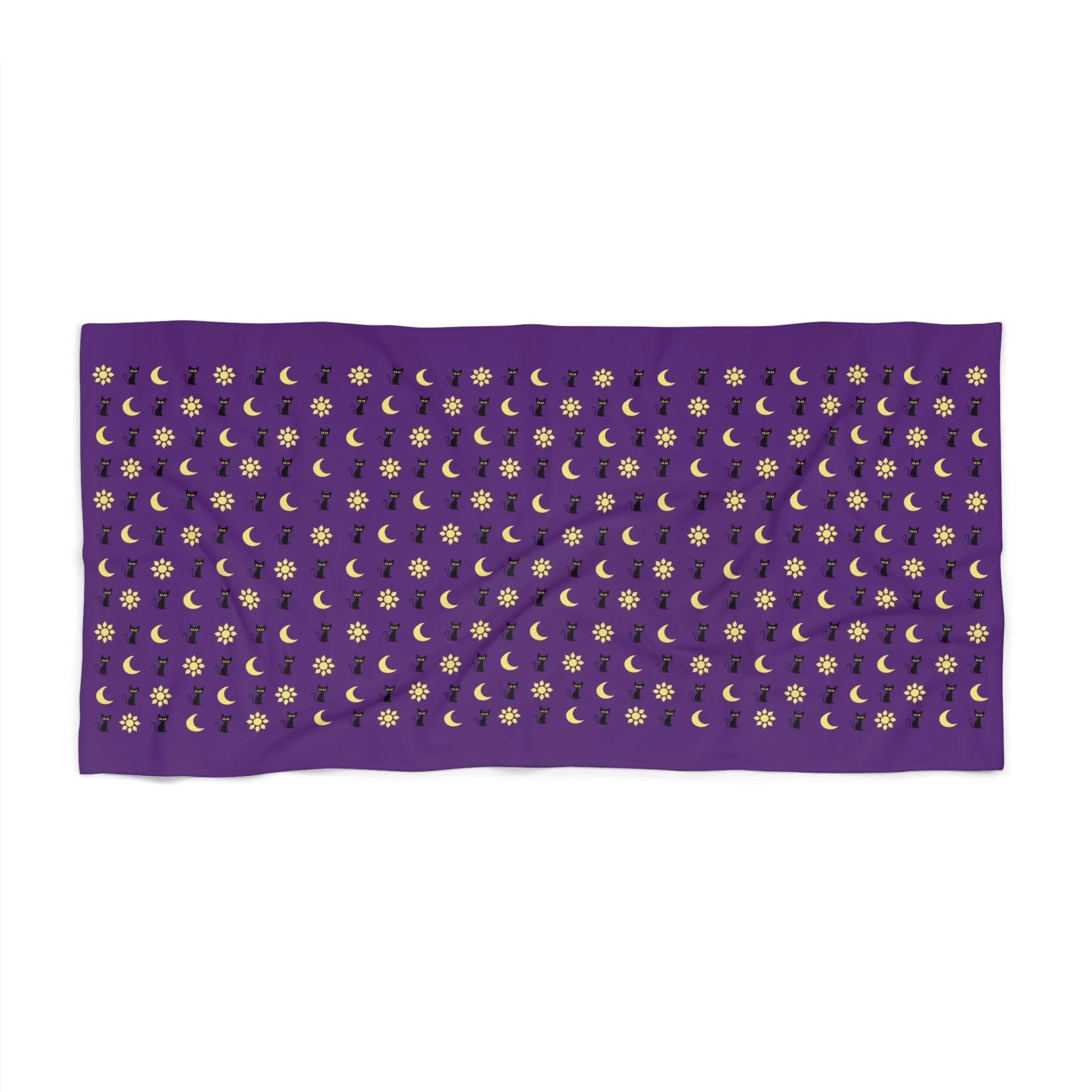 Midnight Feline Beach Towel