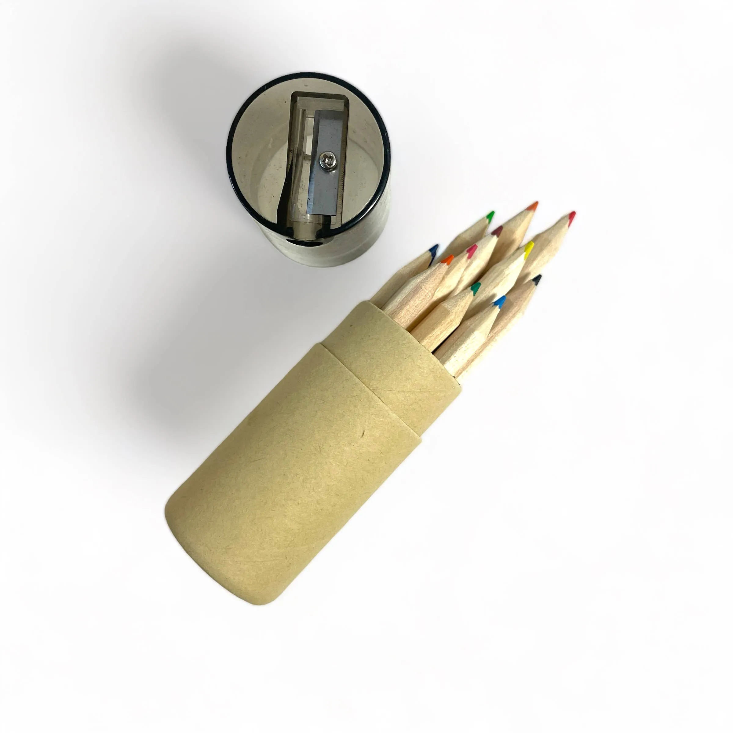Mini Travel Compact Colored Pencils with Built In Sharpener: Green