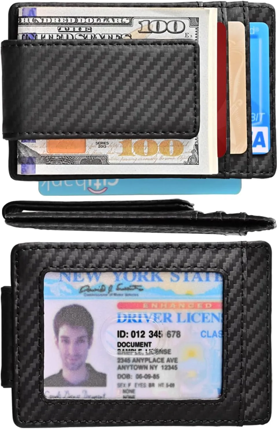 Money Clip, Front Pocket Wallet, Leather RFID Blocking Strong Magnet Thin Wallet