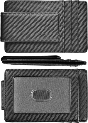 Money Clip, Front Pocket Wallet, Leather RFID Blocking Strong Magnet Thin Wallet