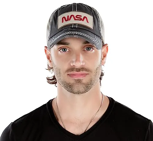 NASA Distressed Baseball Cap by Funky Junque