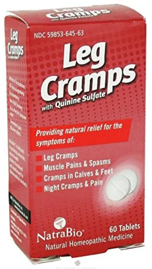 NatraBio Leg Cramps With Quinine Sulfate - 60 Tablets