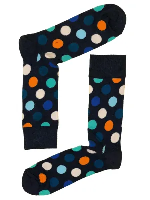 Navy Big Dots Sock