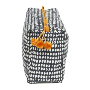 Navy dot beauty bag
