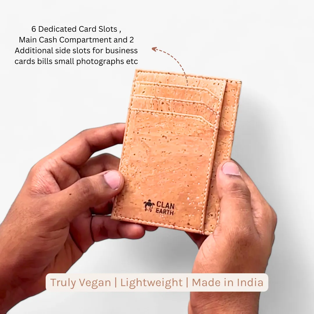 New and Better Dodo Cork Wallet made of Portugal Bread Vein Cork - Unique Slim Wallet & Card Case for Men and Women - Tan