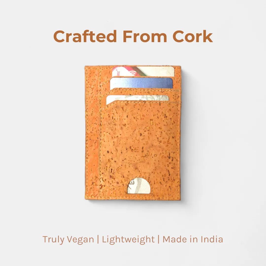 New and Better Dodo Cork Wallet made of Portugal Bread Vein Cork - Unique Slim Wallet & Card Case for Men and Women - Tan