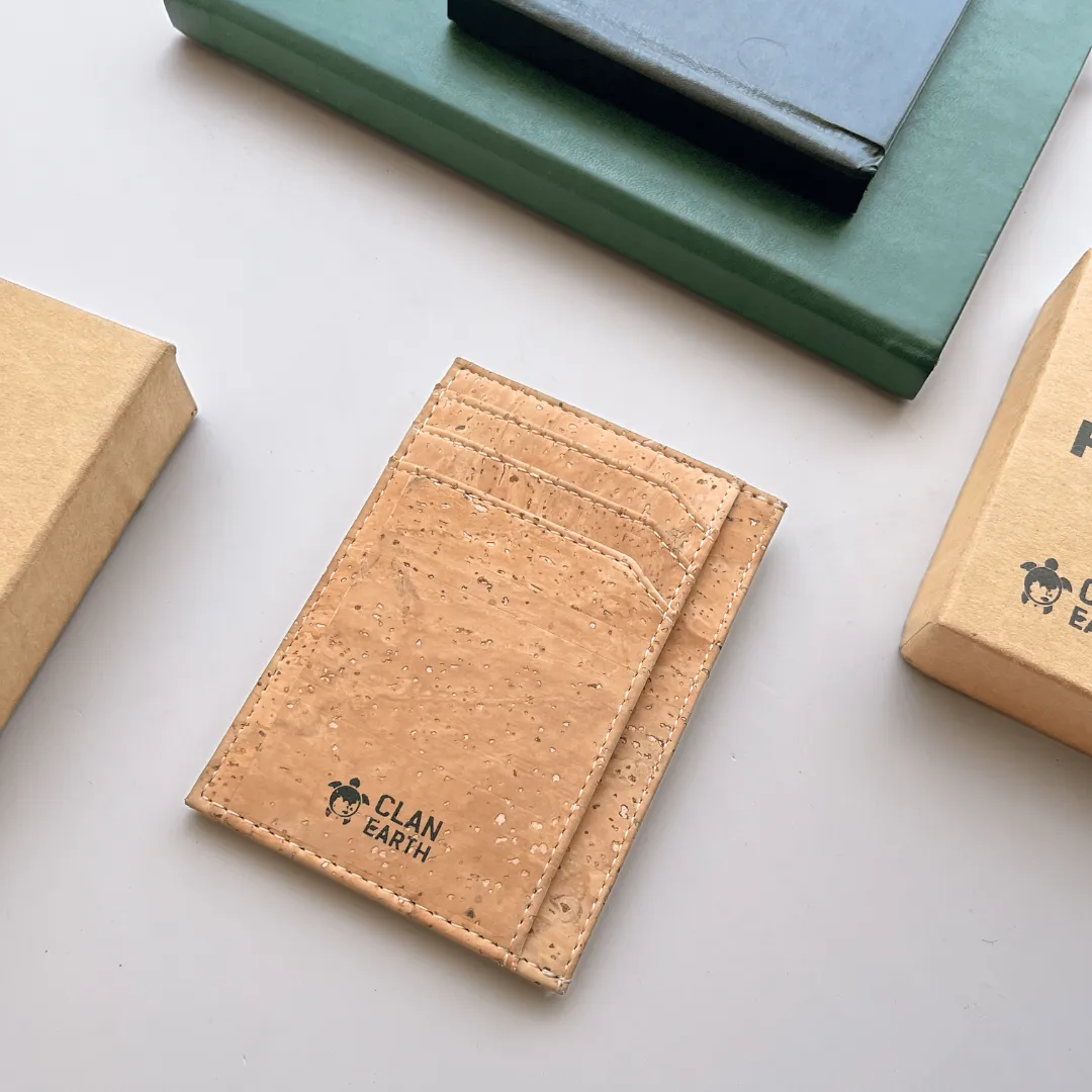 New and Better Dodo Cork Wallet made of Portugal Bread Vein Cork - Unique Slim Wallet & Card Case for Men and Women - Tan