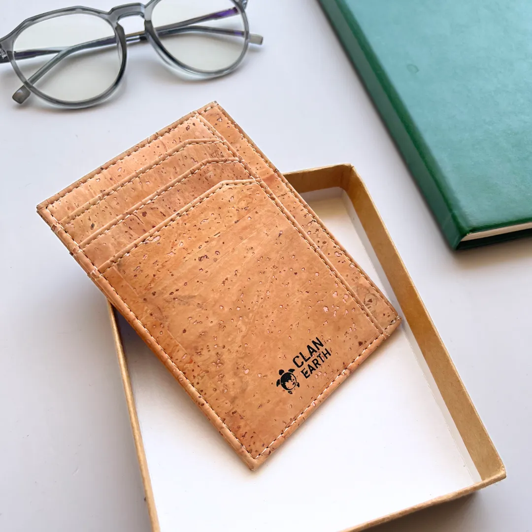 New and Better Dodo Cork Wallet made of Portugal Bread Vein Cork - Unique Slim Wallet & Card Case for Men and Women - Tan