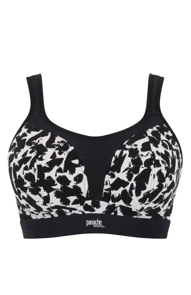 Non Wired Sports Bra In Mono Print - Panache
