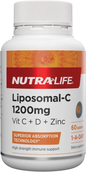 Nutralife Liposomal C 1200mg VIT C   D   ZINC 60 Tablets