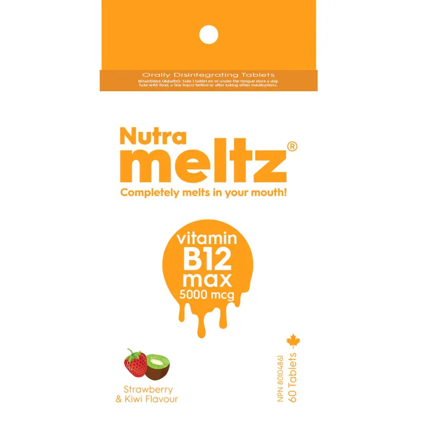 Nutrameltz Vitamin B12 Max 5000 mcg - Strawberry (60 Tablets) [Clearance]