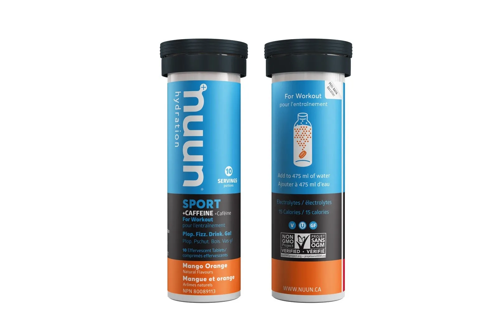 Nuun Hydration SPORT   Caffeine 10 Tablets - Mango Orange (Tubes)