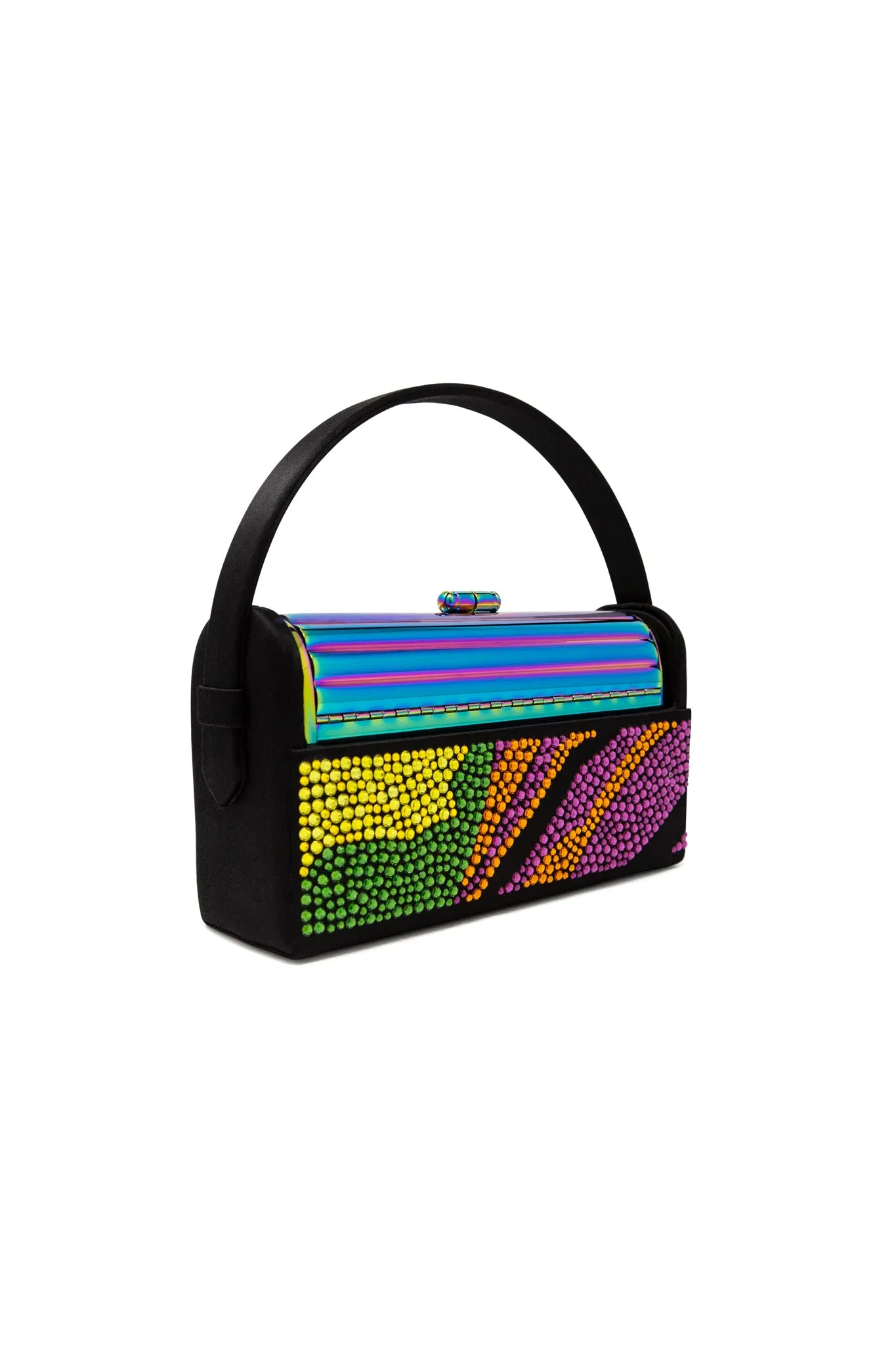 Oil Slick Tubular Régine Minaudière with Copacabana Swarovski Crystal Case