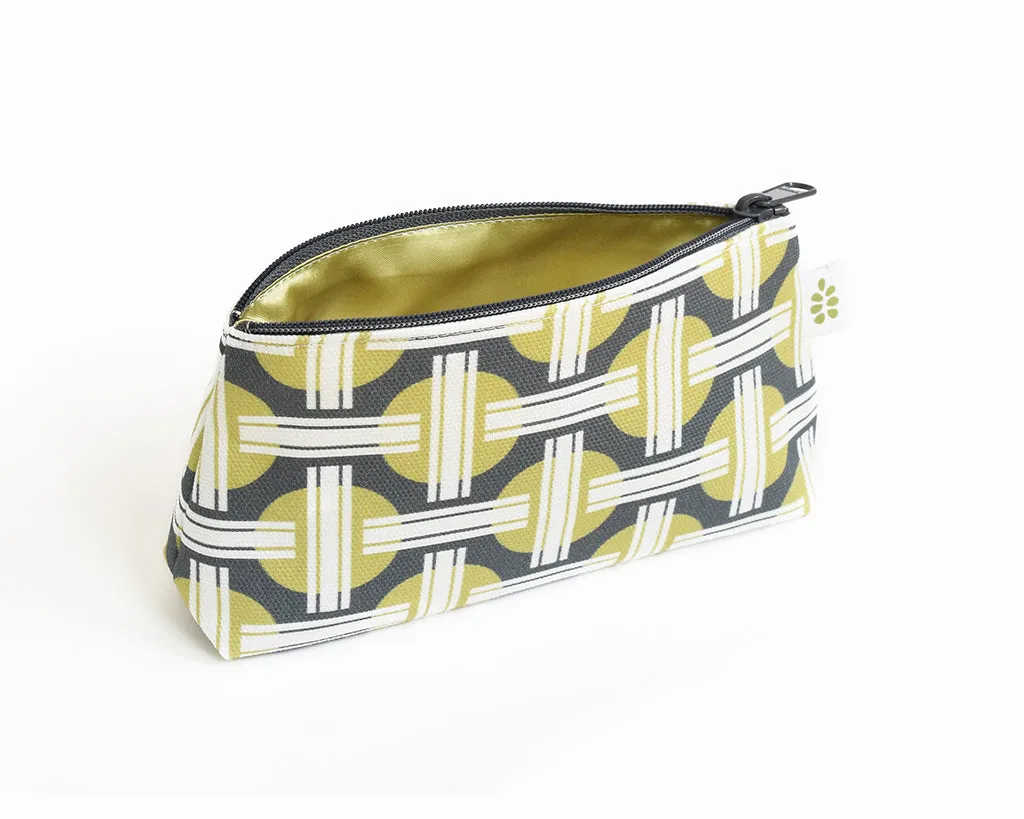 Orient Zipper Mini Pouch – Moss Green (8" x 4.5" x 2")