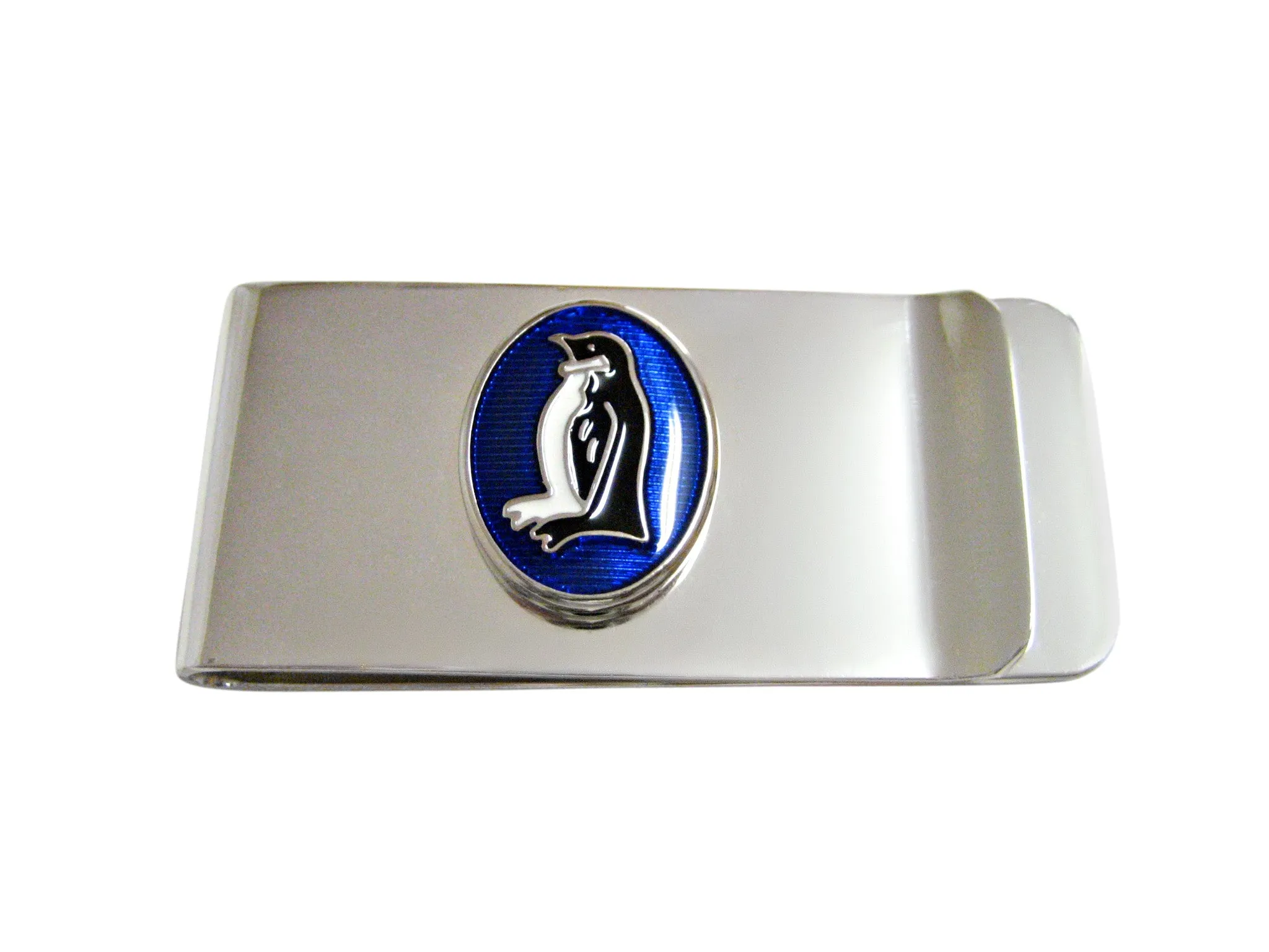 Oval Blue Penguin Bird Money Clip