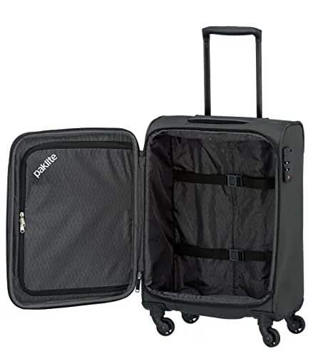 paklite 4-wheel carry-on soft luggage suitcase cabin size S, TSA lock, DERBY luggage series: stylish trolley in two-tone look, 55cm, 41 litres