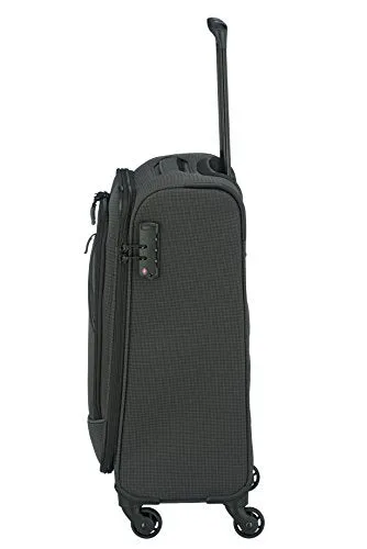 paklite 4-wheel carry-on soft luggage suitcase cabin size S, TSA lock, DERBY luggage series: stylish trolley in two-tone look, 55cm, 41 litres