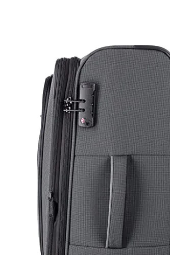 paklite 4-wheel carry-on soft luggage suitcase cabin size S, TSA lock, DERBY luggage series: stylish trolley in two-tone look, 55cm, 41 litres