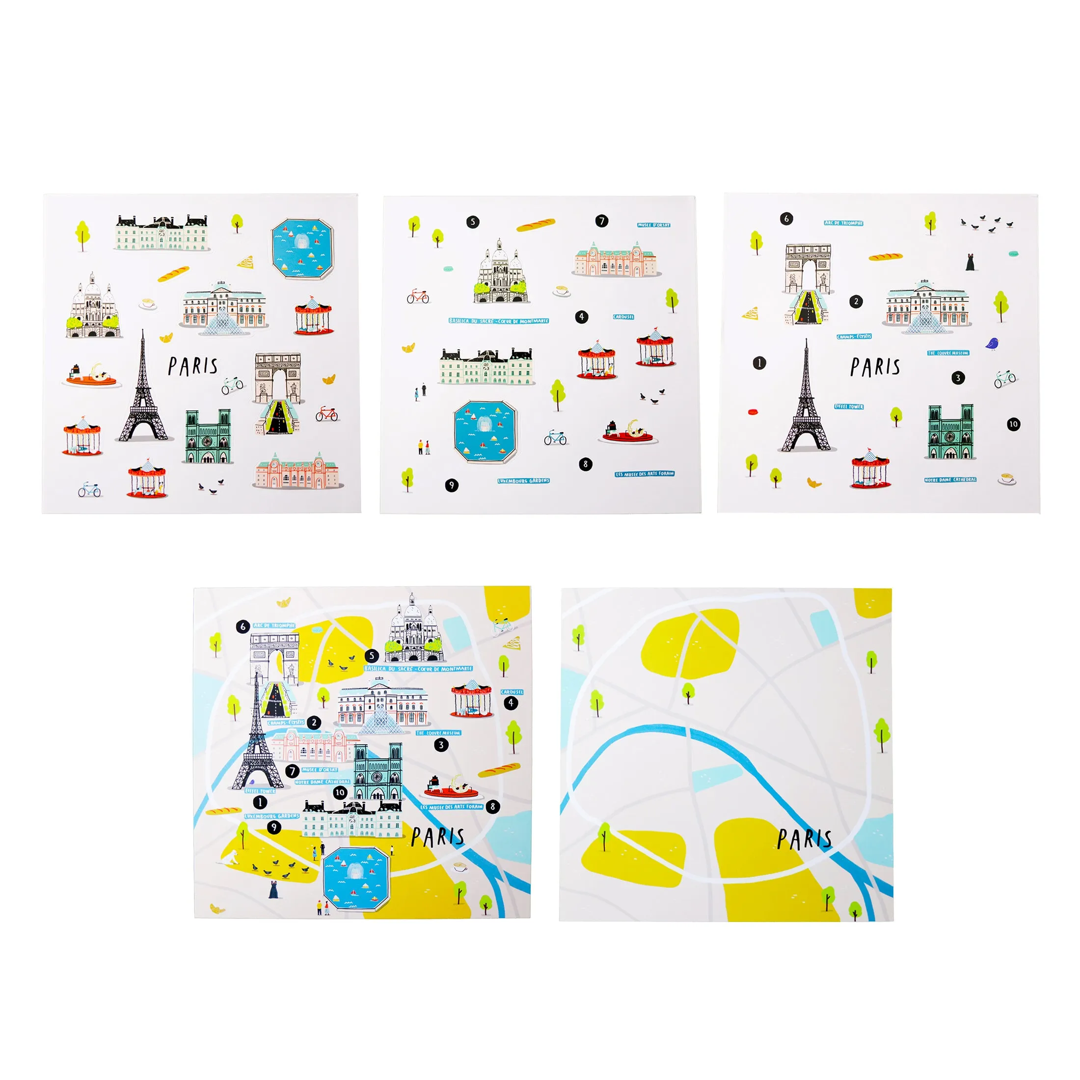 Paris Waterproof Stickers Activity Set Reusable Map Guide