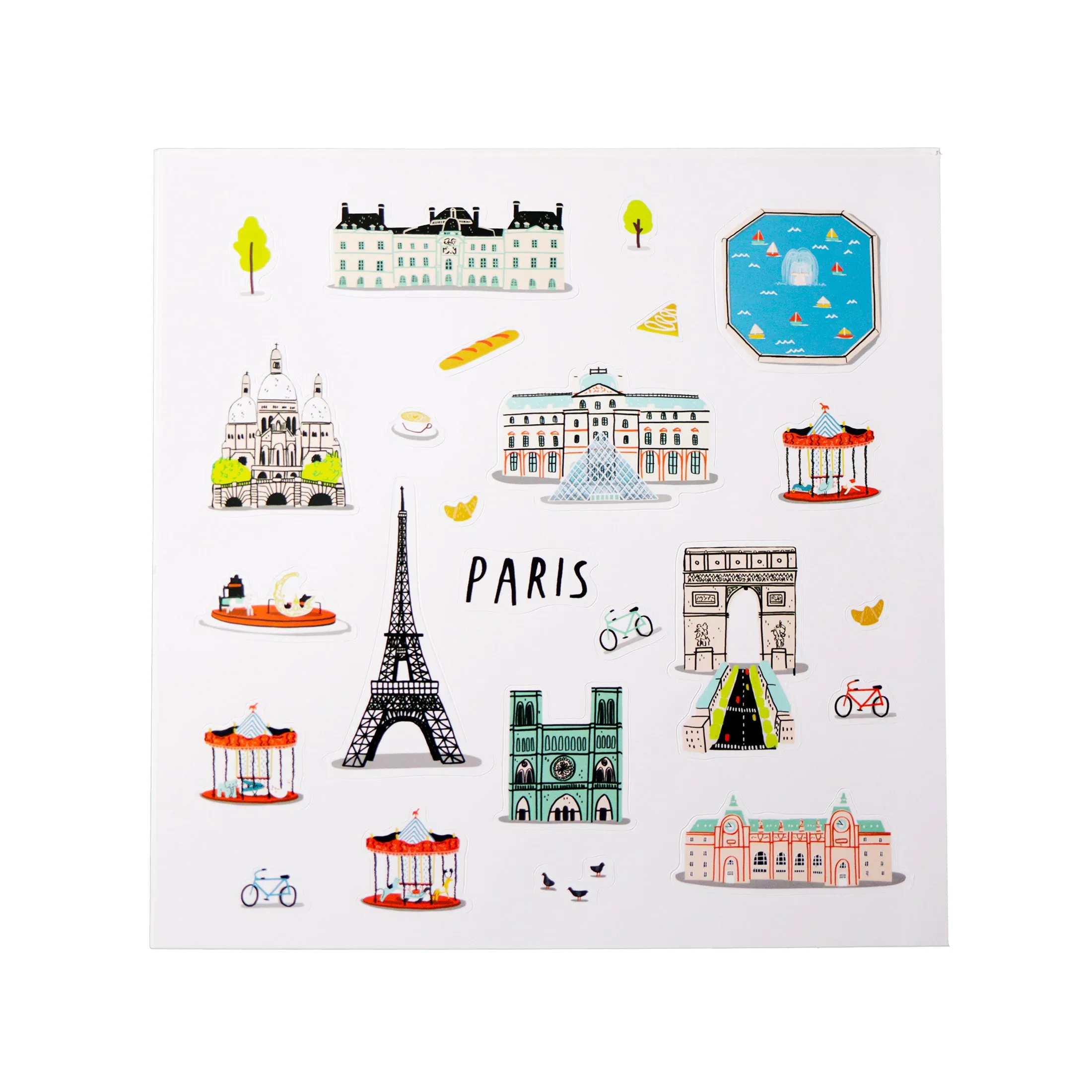 Paris Waterproof Stickers Activity Set Reusable Map Guide