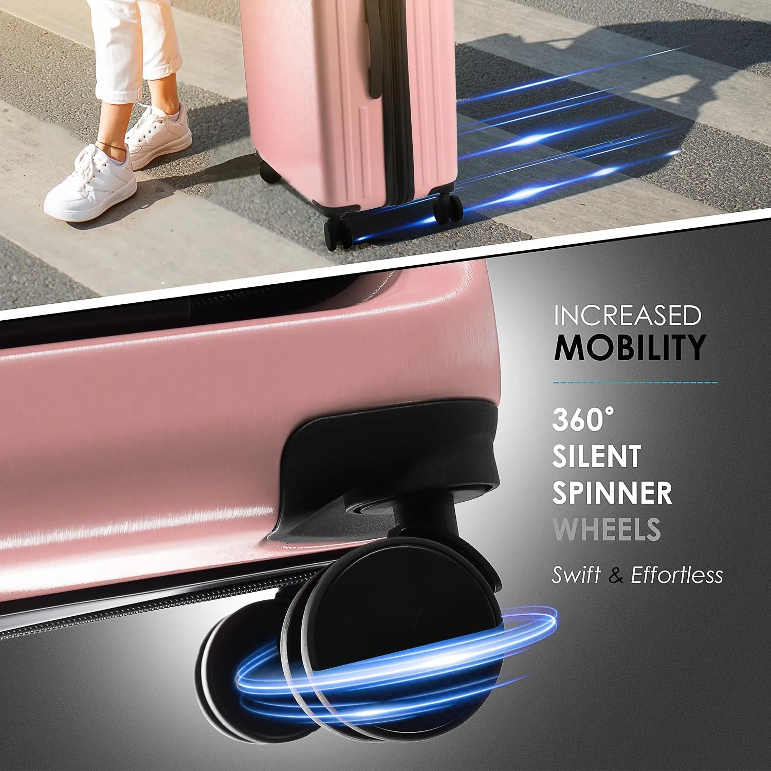 Pink Luggage Suitcases Large Wheels Hard with Spinner 4 Travel Lock, Set, Sets with Piece, Trending sale Luggage Suitcase Exclusive options Large Shell Expandable TSA Set