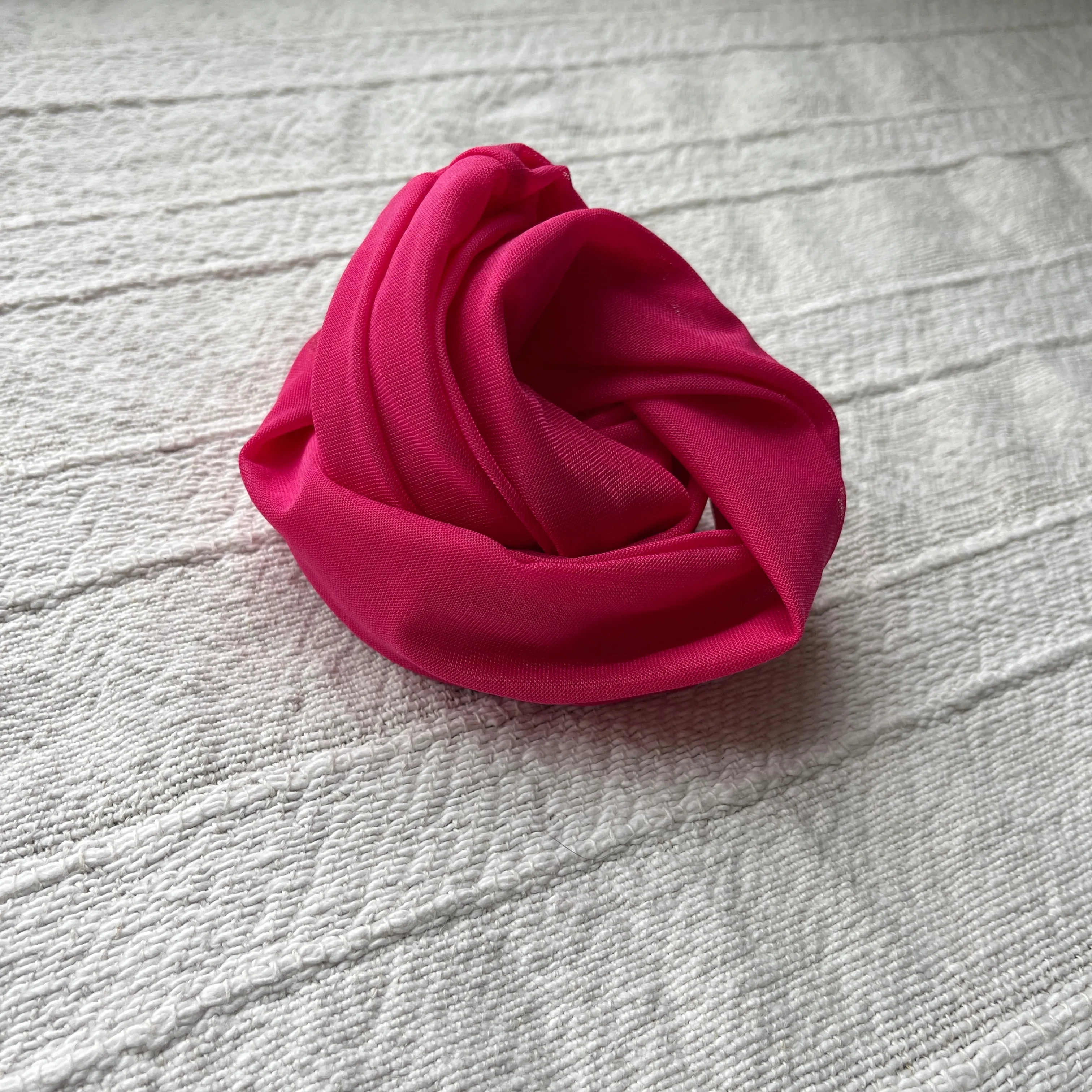 Pink Mesh Bun Scarf