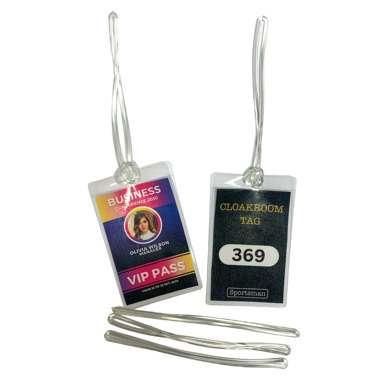 Plastic Luggage Tag Loops Clear Transparent (500)