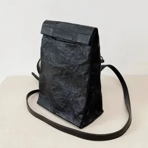 Pleated Kraft Paper Texture Crossbody Bag