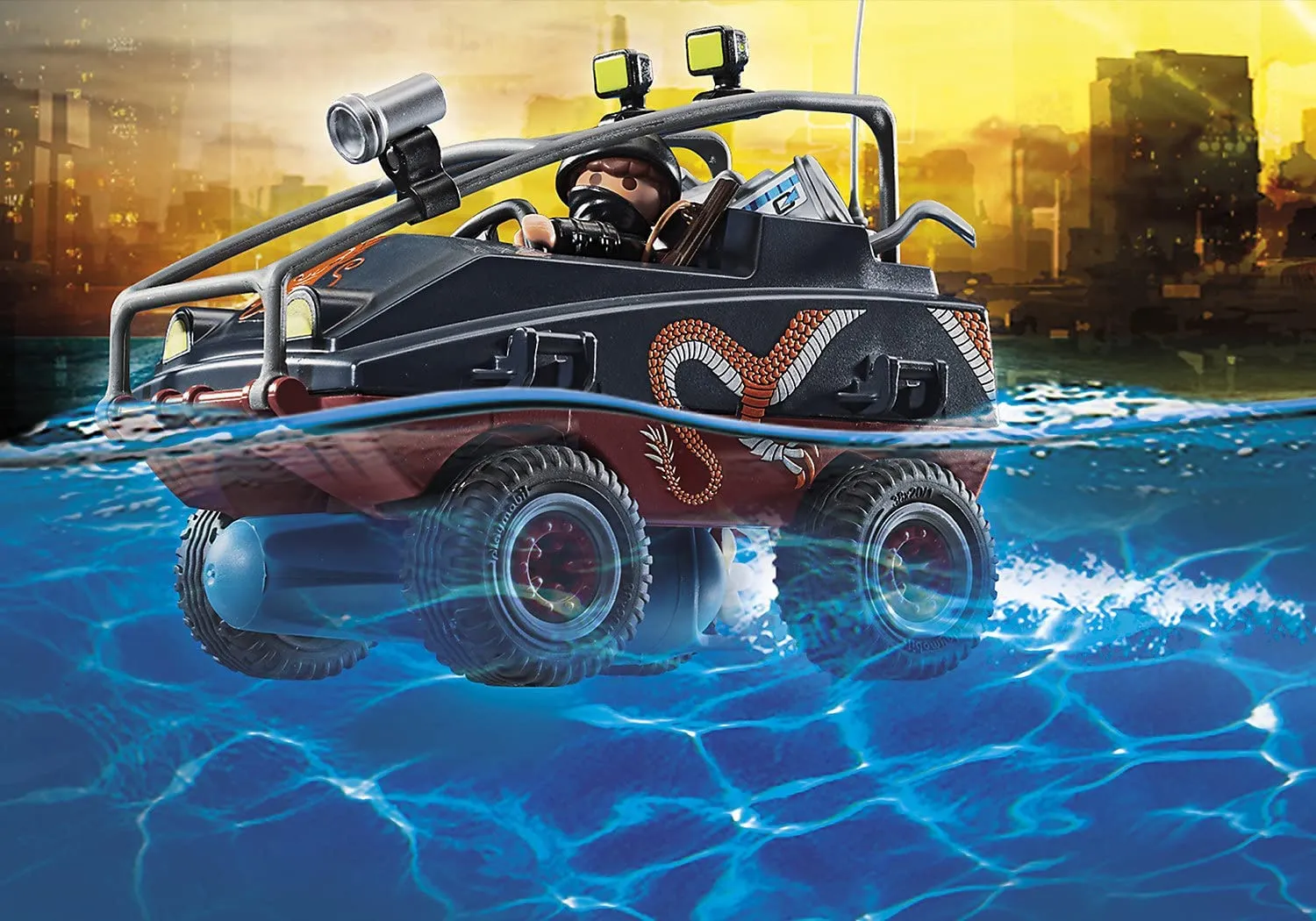 Police Parachute with Amphibious Vehicle