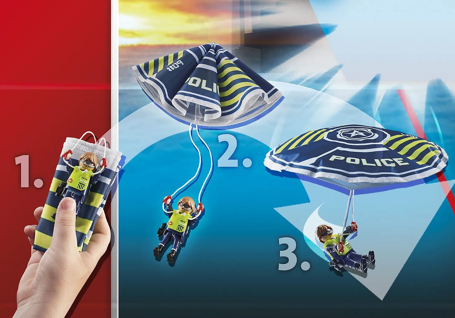 Police Parachute with Amphibious Vehicle