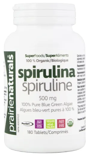 Prairie Naturals Spirulina 500 mg (Tablets)