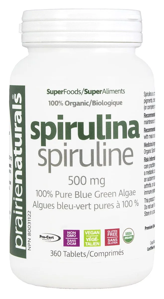 Prairie Naturals Spirulina 500 mg (Tablets)