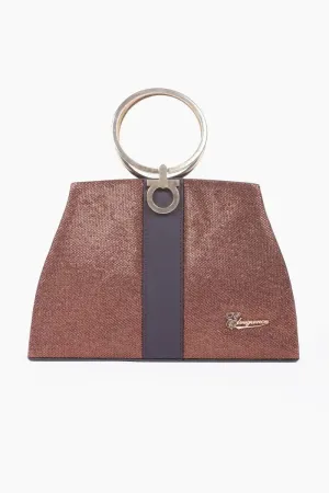 Premium Embellished Grab Handle Bag ( Dark Brown )