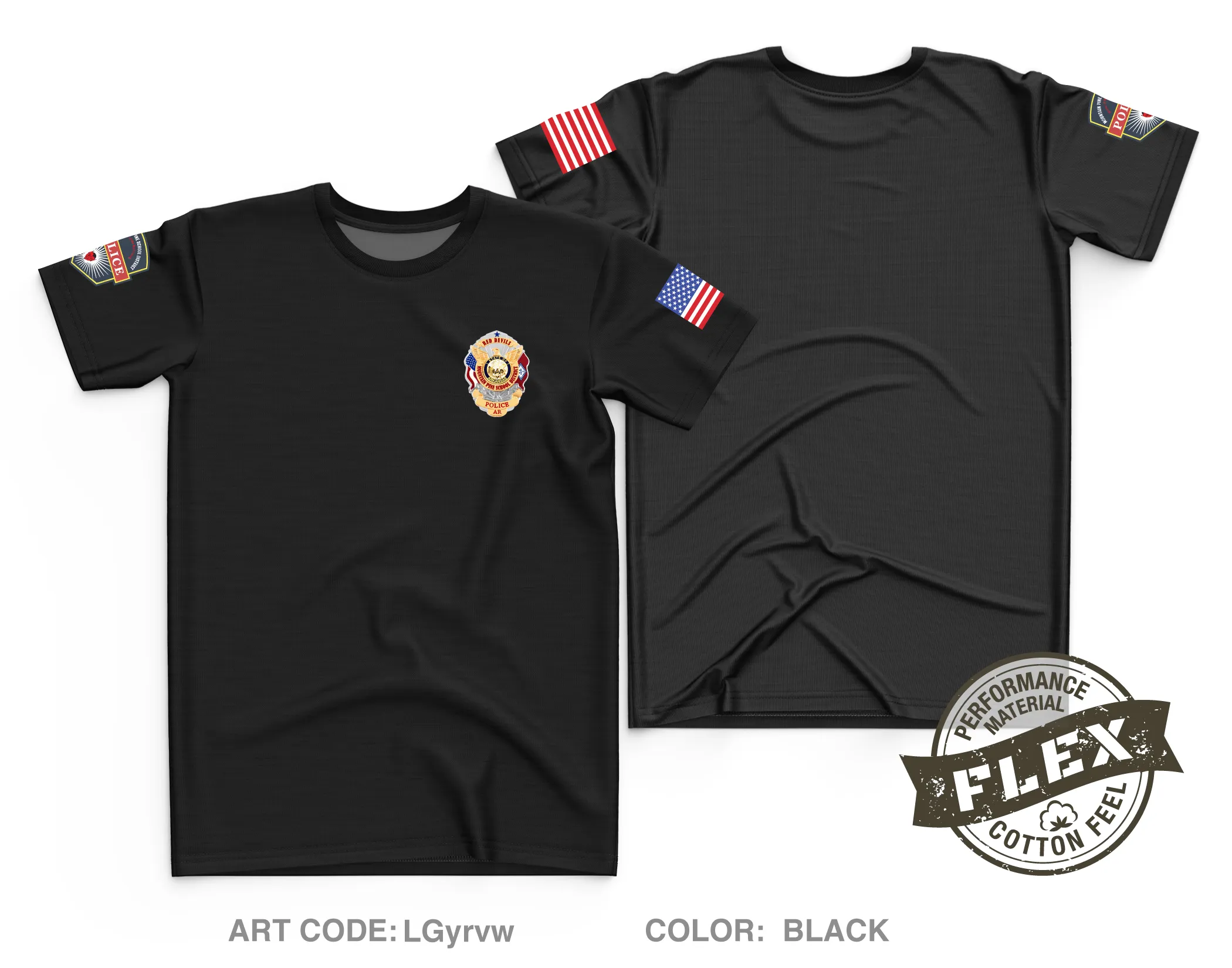 Red Devil Institutional Police Department Core Men's SS Flex Performance Tee - LGyrvw
