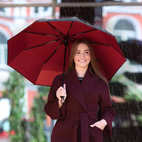 Repel Umbrella Windproof Travel Umbrella - Compact, Durable, Auto Open Close, Strong Fiberglass Frame